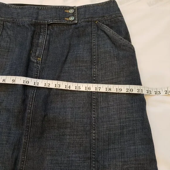 Liz Claiborne Denim Midi Skirt 4 Pocket Cotton Blue Size 10 - Picture 8 of 13